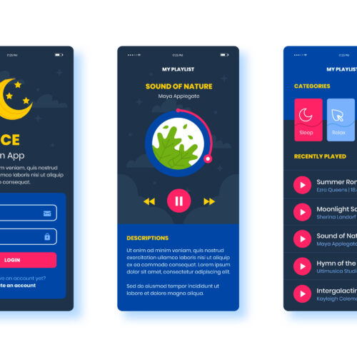 mobile screen showing sleep app features.