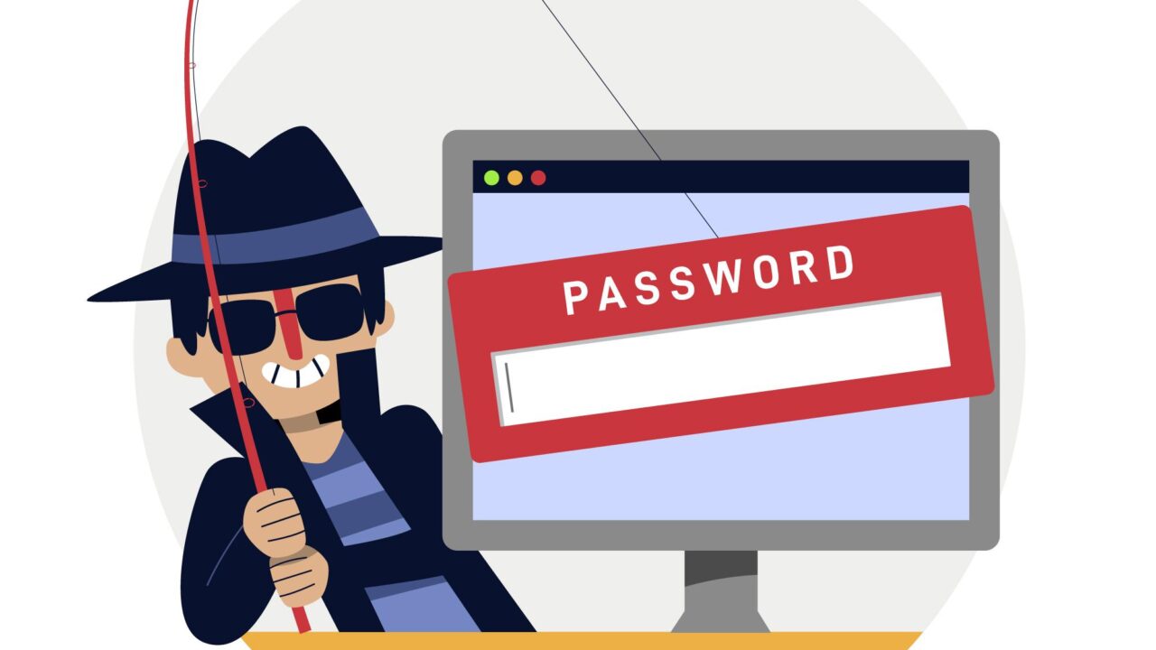 image of hacker stealing password